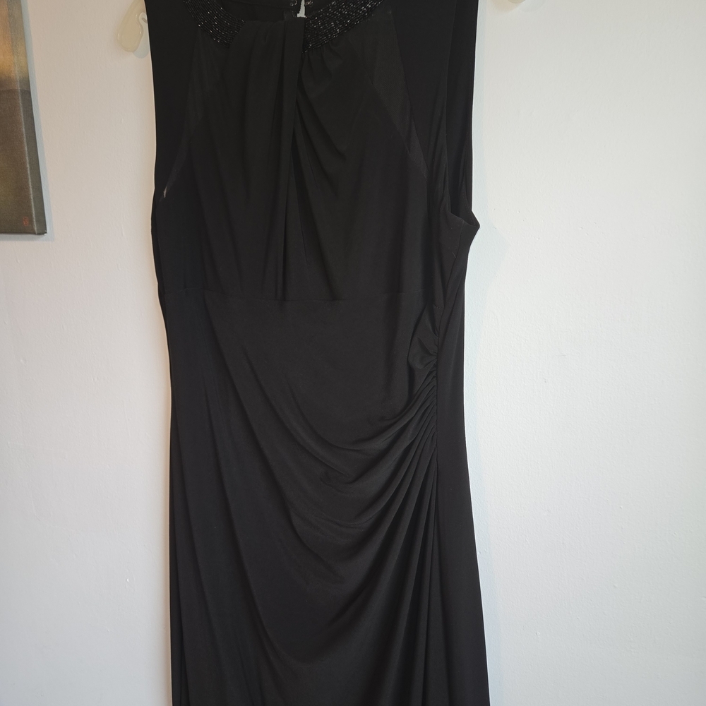 Lauren Ralph Lauren Black Maxi Dress with Beaded Neckline - Picture 7 of 9
